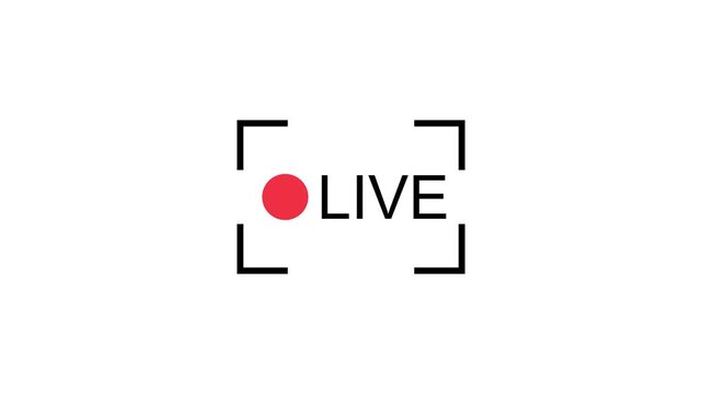 Blinking red live broadcast indicator overlay for digital media production