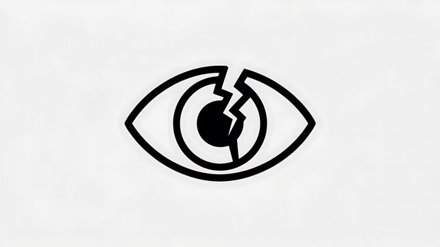 Black icon of a broken eye symbol