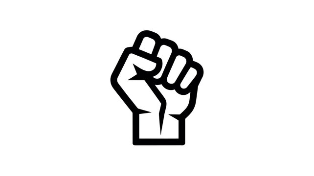 Black fist raised up as a symbol of power and protest