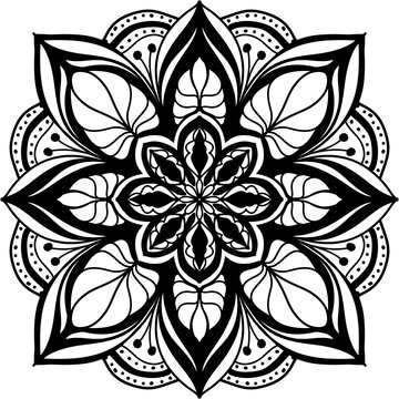 black and white floral ornament