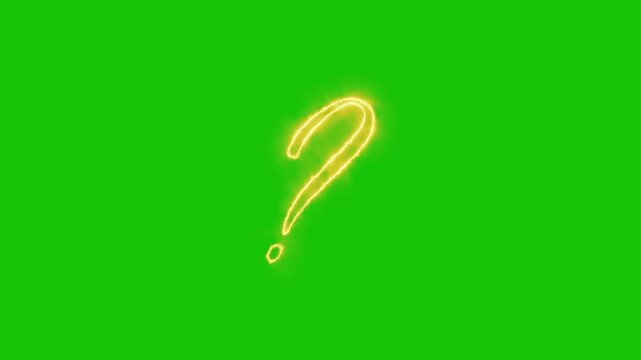 Neon question mark sign icon animation, confusion mark quiz punctuation mark education exam sign, inquiry curiosity uncertainty question icon, search for answers concept