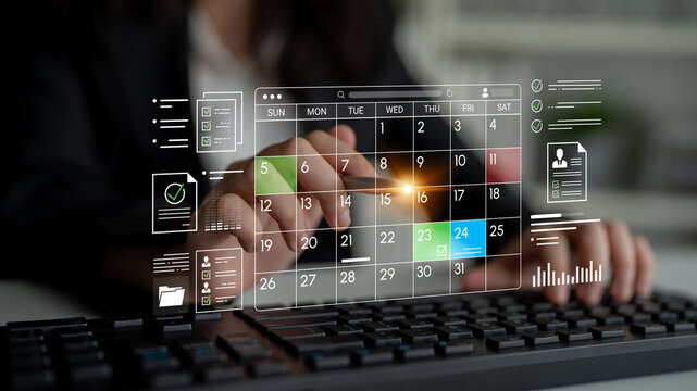 Innovative Digital Calendar Interface with Person Interacting, Highlighting Planning and Organizational Tools for Modern Work Environments. Entropy.