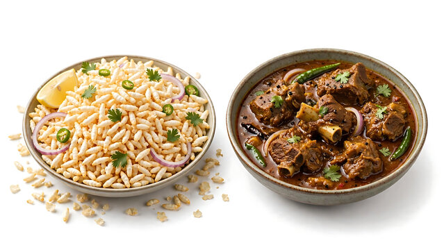 Mudhi Mansa Muri Mutton Puffed Rice with Mutton Curry
