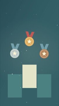 M&eacute;dailles d&rsquo;or, d&rsquo;argent et de bronze au-dessus d&rsquo;un podium &eacute;clair&eacute;