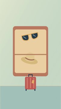 Valise ouverte avec lunettes, chapeau de soleil et accessoires de voyage
