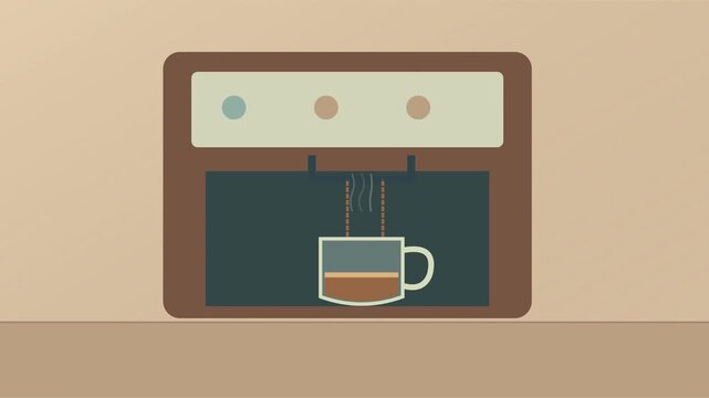 Machine &agrave; espresso remplissant une tasse avec caf&eacute; et vapeur