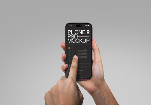 Phone 18 Mockup - Hand Holding Phone