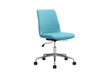 Fototapeta premium Soft blue ergonomic desk chair with wheels cutout