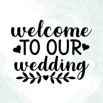 Romantic wedding typography with hand lettered love quote