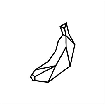 Minimalist geometric line art vector illustration of a ripe banana with geometric minimalist illustration abstract nutrition