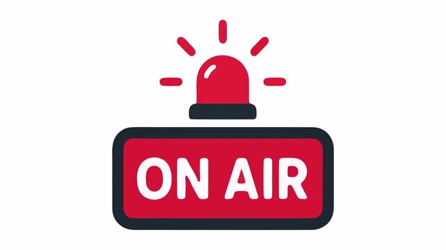 On air sign warning light icon vector illustration, studio broadcast and recording alert design element