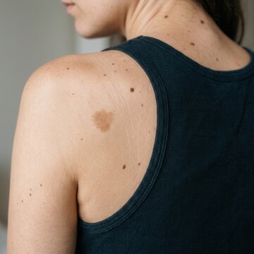 Close Up Of Skin Showing Moles And Beauty Marks