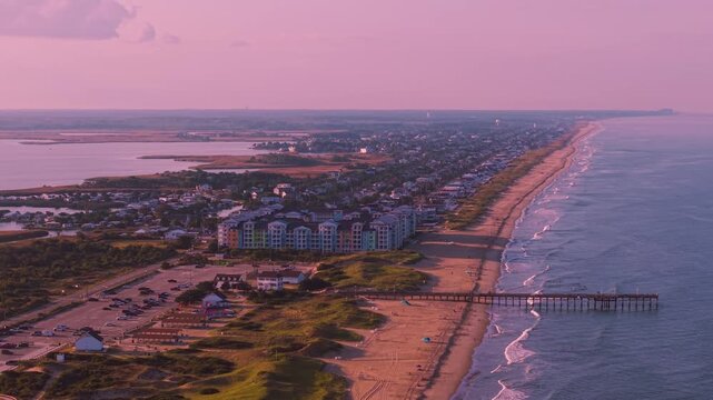 Aerial Drone Footage of Sandbridge Beach, Virginia