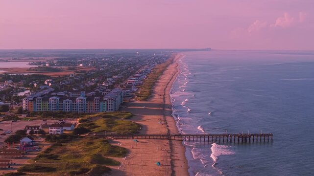 Aerial Drone Footage of Sandbridge Beach, Virginia