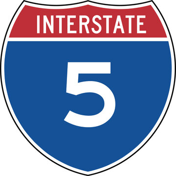 Interstate 5 Shield Badge US Highway Marker Sign Red Blue