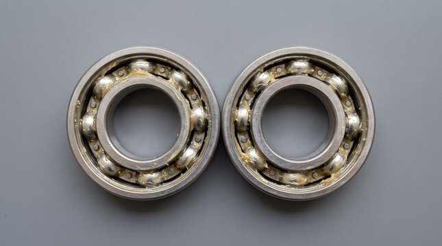 Lubricated steel ball bearings are essential for smooth rotation.