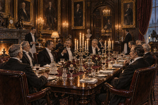 Victorian Gentlemen Formal Dinner in Exclusive Private Club
