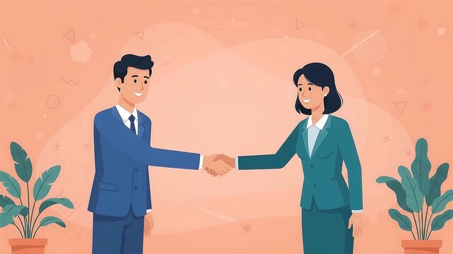 Business Professional Virtual Recruitment and Remote Hiring Process Concept Animation