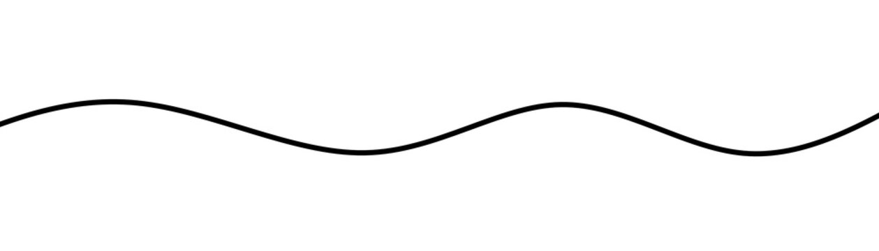 A simple continuous black sine wave stroke used for minimalist design and abstract layouts.