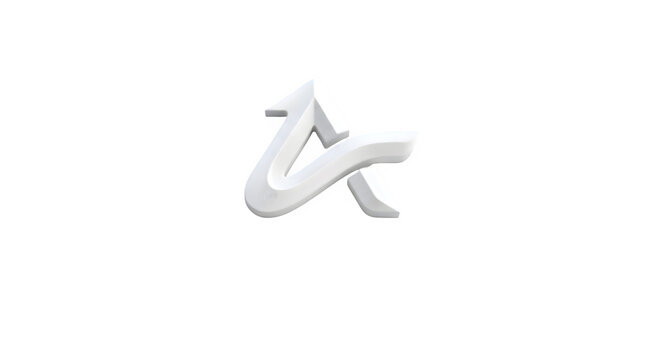 Elegant white ampersand symbol design element isolated on transparent background