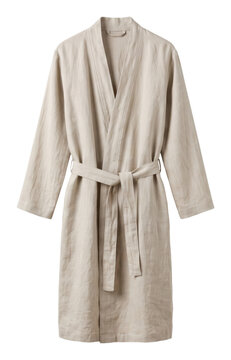 Light colored bathrobe garment on transparent background