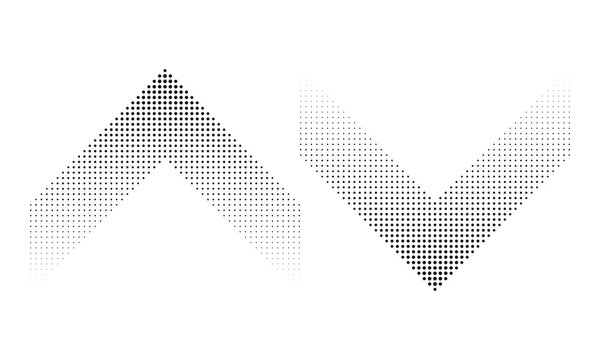 Up Down Linear Halftone Dot Chevrons