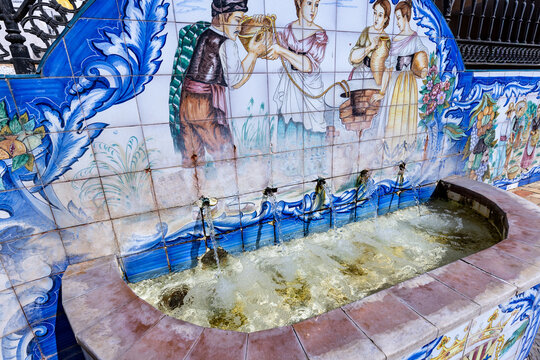 A beautiful public fountain in Abanilla, Region of Murcia (Spain)