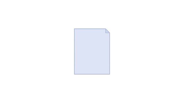 A minimalist graphic illustration of a blank light blue document icon with a folded top corner on a clean white background.
