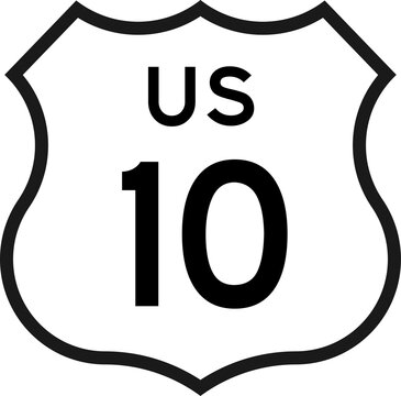 US Route 10 Emblem Badge Background Removed