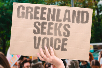"Greenland seeks voice" Nuuk pushes for greater say in Arctic affairs. GREENLAND. SEEKS. NUUK. ARCTIC. © AndriiKoval