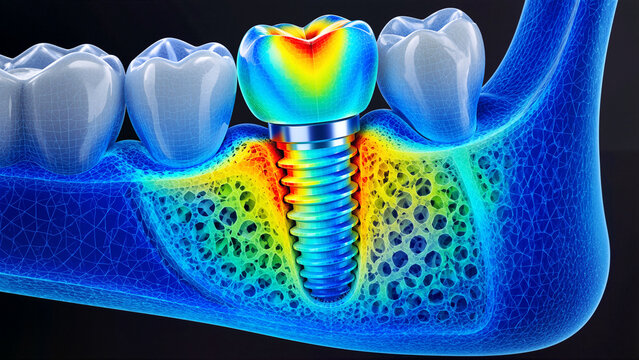 Biomechanical Finite Element Analysis of Stress Distribution on Dental Implant and Jawbone Architecture