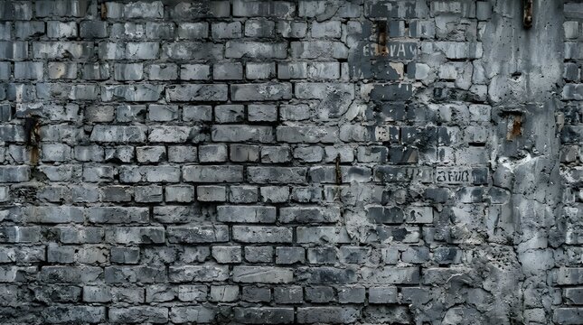 Weathered gray brick wall texture with aged masonry and subtle tonal variation providing an authentic industrial background for architectural design