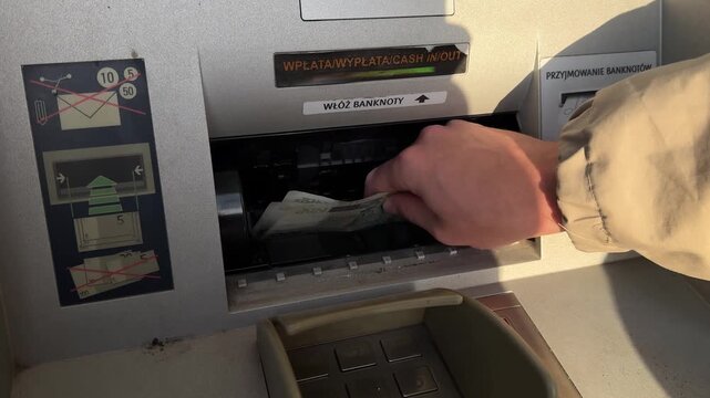 ATM Cash Acceptor Slot Deposit Close Up