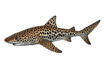 Obraz premium Leopard patterned shark with broad fins and curved body