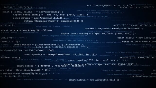 Abstract Digital Code Streaming Background for Technology and Software Development