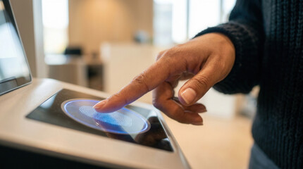 Fototapeta premium Fingerprint Scan Technology For Secure Access And Authentication