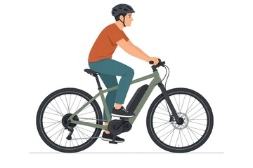Fototapeta premium man driving an electric bike