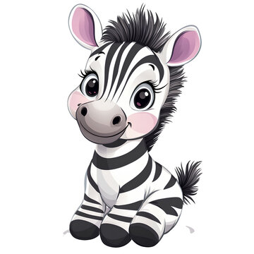 zebra cartoon on white background