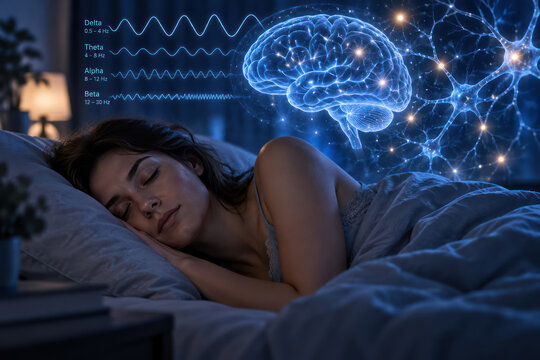 Brain Waves During Sleep With Delta Theta Alpha and Beta Neural Activity