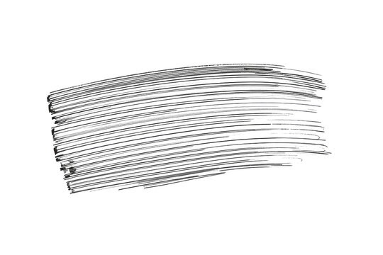 Compact dark pencil hatch patch with rounded upper contour
