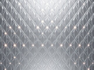 Obraz premium Silver metallic quilted pattern sparkling surface