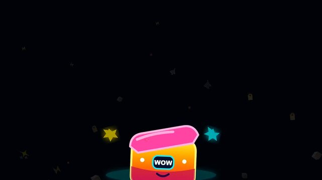 Animated colorful boxes floating during a black friday parcel drop promotion set against a dark void for seasonal shopping events and commercial retail marketing campaigns