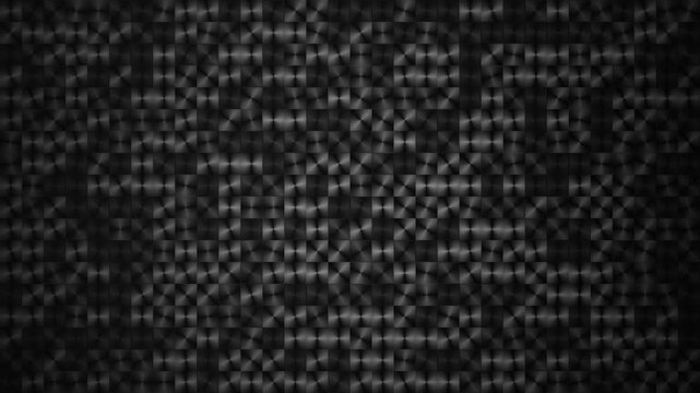 Dark textured background with repeating geometric grid of small grey shapes, concept for modern technology and cyber security themes, ideal for website backgrounds, digital wallpapers and tech