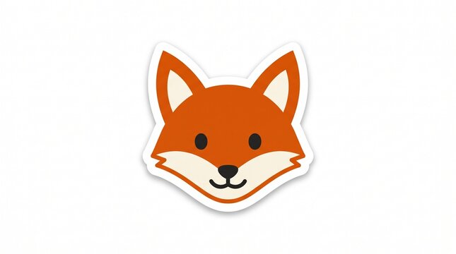 Red fox sticker with a minimalist vector design