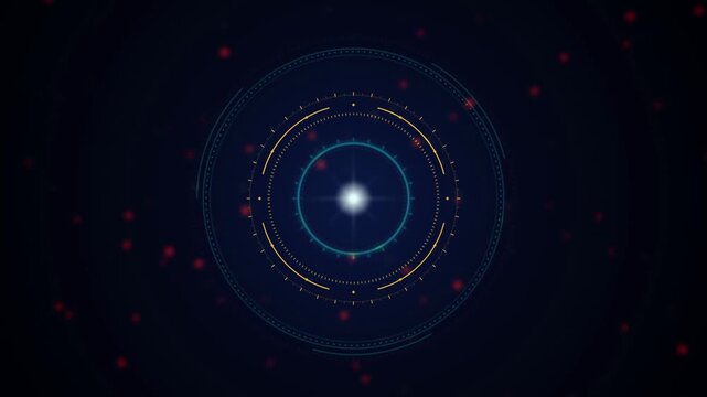 HUD target reticle interface spinning seamless loop UI background