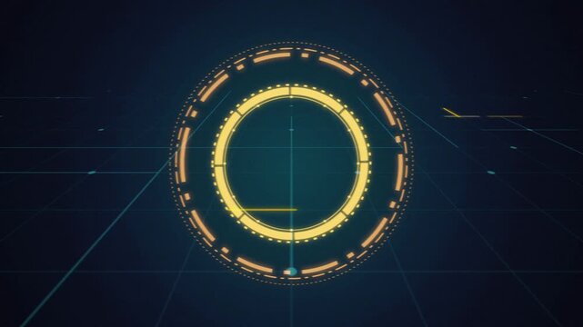 HUD circular target interface rotating seamless loop motion background