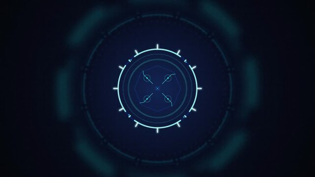 Cyan HUD targeting reticle seamless loop motion background
