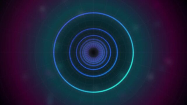 Neon geometric tunnel infinite zoom seamless loop motion background