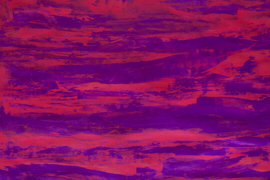 Vibrant reds and purples swirl in bold, textured strokes. Abstract canvas pulses with raw energy and mystery. No people, no animals, no plants appear in this piece. Ideal for digital backgrounds