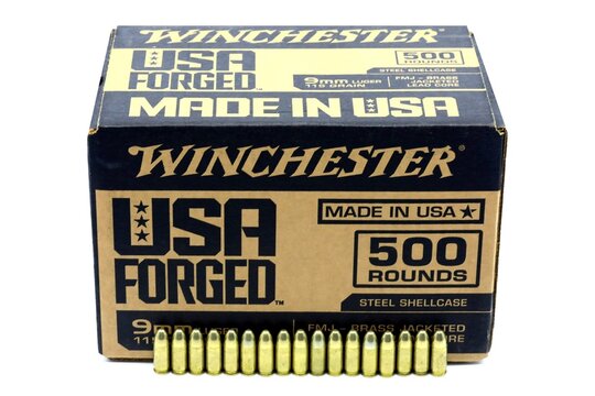 9mm Bullet cartridges in package 